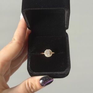 18k Rose Gold Diamond Ring With Double Halo